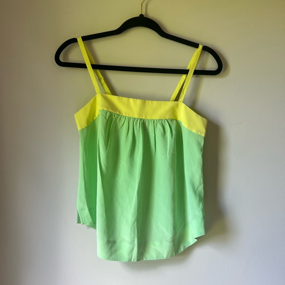 Anthropologie HD in Paris BRIGHT Lime and Yellow Camisole 00 XXS
